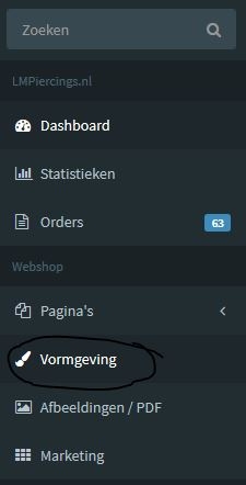 vormgeving beheerpagina