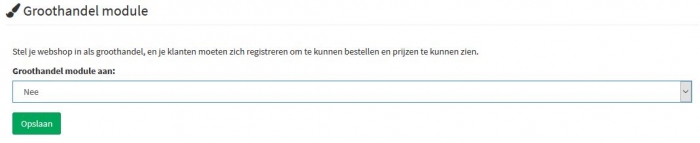 groothandel module activeren