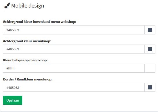 kleuren mobile design opgeven