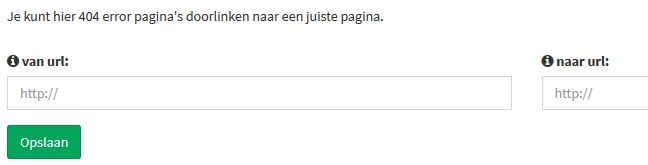 url opgeven van 404 melding