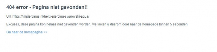 404-error melding op pagina webshop