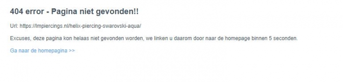 404-error melding op pagina webshop