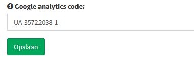 opgeven Google Analytics code