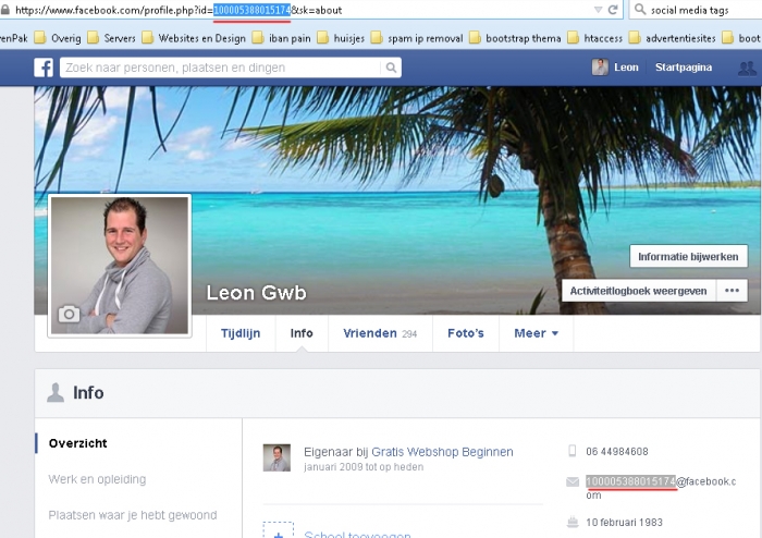 facebook pagina URL