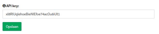 snappex ApiKey opgeven