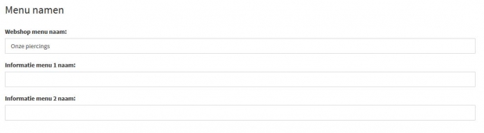 menu namen aan zijkanten webshop wijzigen