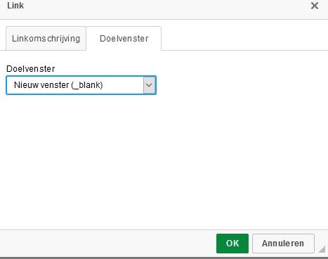 linken naar nieuw doelvenster