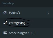 vormgeving op beheerpagina