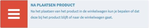 na plaatsen product