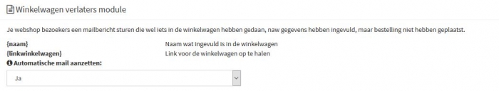 winkelwagen verlaters module e-mail bericht opstellen