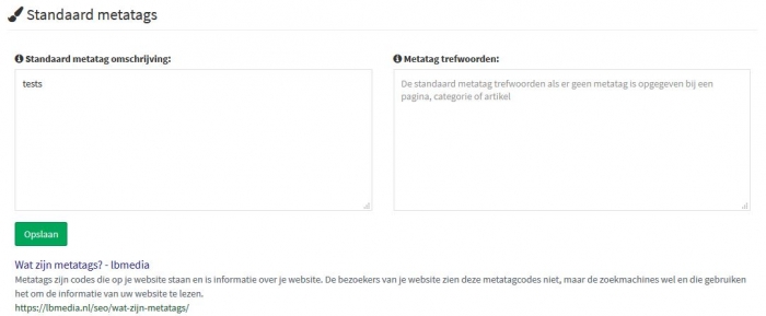 metatags webshop opgeven