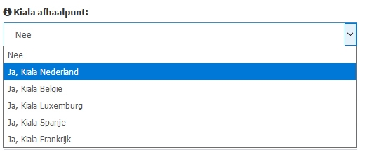 opgeven kiala afhaalpunt
