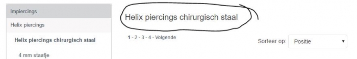 categorie naam verbergen