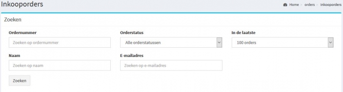 zoeken in inkooporders