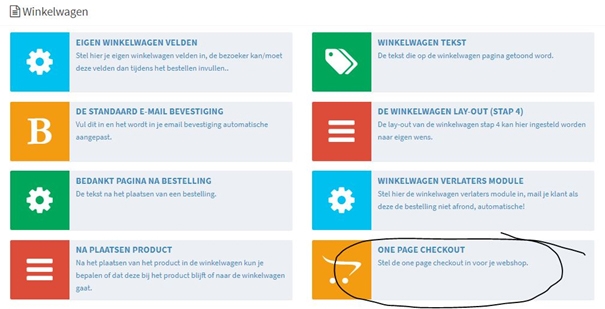 one-page-checkout webwinkel
