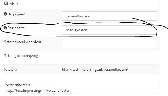 pagina titel SEO wijzigen