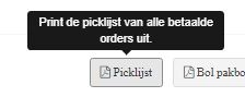 picklijsten printen