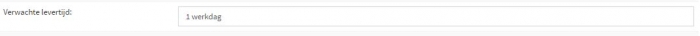 verwachte levertijd
