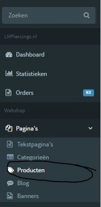 beheerpagina gratis webshop beginnen producten