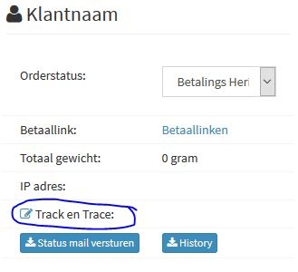 Track en Trace verkooporder