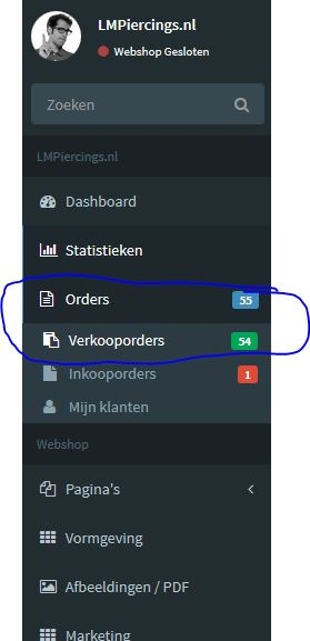 verkooporders webshop