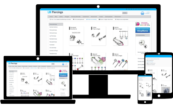 Webshop Beginnen met mobile responsive weergave